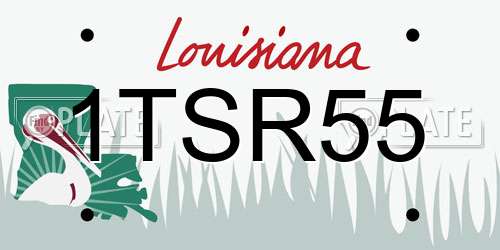 1TSR55 Louisiana License Plate