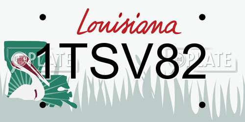1TSV82 Louisiana License Plate