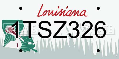 1TSZ326 Louisiana License Plate