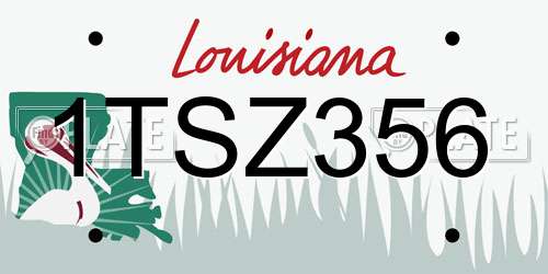 1TSZ356 Louisiana License Plate