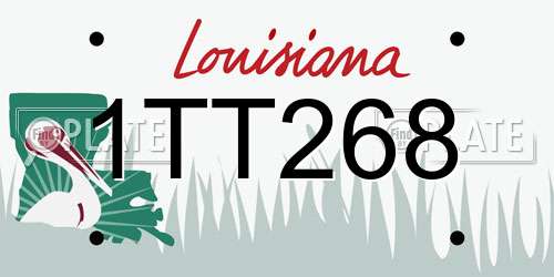 1TT268 Louisiana License Plate