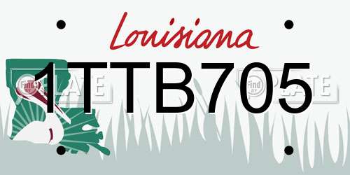 1TTB705 Louisiana License Plate