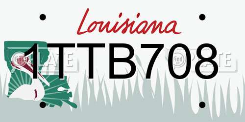 1TTB708 Louisiana License Plate