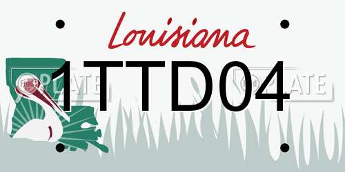 1TTD04 Louisiana License Plate