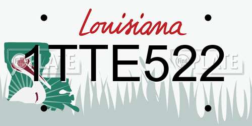 1TTE522 Louisiana License Plate