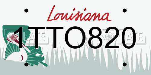1TTO820 Louisiana License Plate