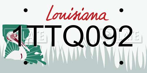 1TTQ092 Louisiana License Plate