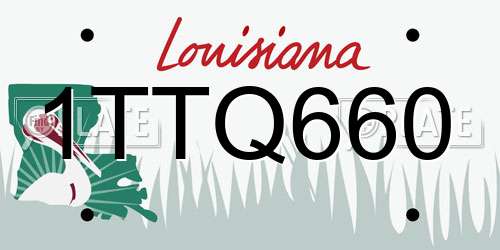1TTQ660 Louisiana License Plate