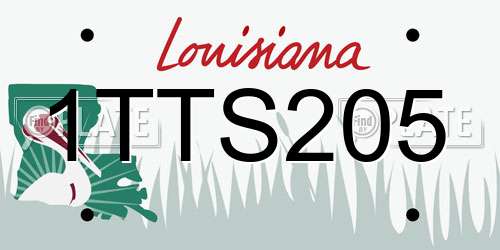 1TTS205 Louisiana License Plate