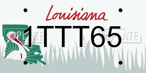 1TTT65 Louisiana License Plate