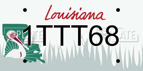 1TTT68 Louisiana License Plate