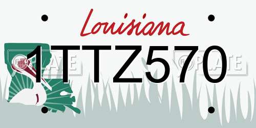 1TTZ570 Louisiana License Plate