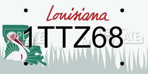1TTZ68 Louisiana License Plate