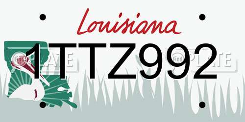 1TTZ992 Louisiana License Plate