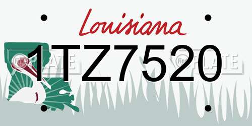 1TZ7520 Louisiana License Plate