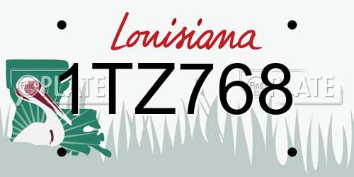 1TZ768 Louisiana License Plate