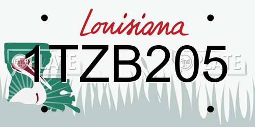 1TZB205 Louisiana License Plate