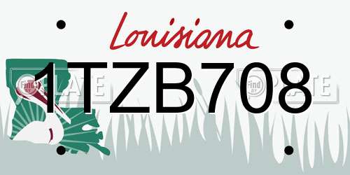 1TZB708 Louisiana License Plate