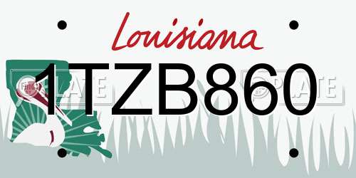 1TZB860 Louisiana License Plate