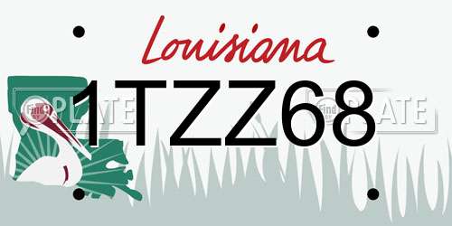 1TZZ68 Louisiana License Plate
