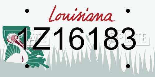 1Z16183 Louisiana License Plate