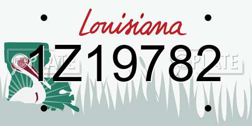 1Z19782 Louisiana License Plate