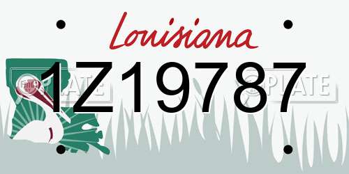 1Z19787 Louisiana License Plate