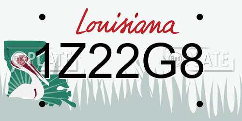 1Z22G8 Louisiana License Plate