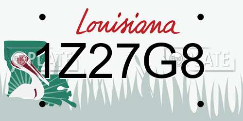 1Z27G8 Louisiana License Plate