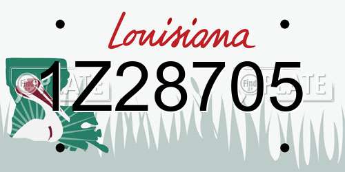 1Z28705 Louisiana License Plate