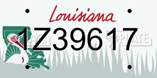 1Z39617 Louisiana License Plate