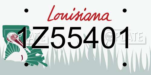1Z55401 Louisiana License Plate