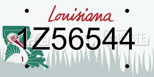 1Z56544 Louisiana License Plate