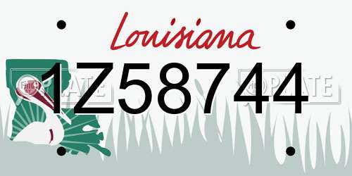 1Z58744 Louisiana License Plate