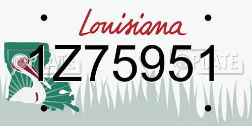 1Z75951 Louisiana License Plate