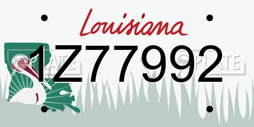 1Z77992 Louisiana License Plate