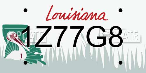1Z77G8 Louisiana License Plate