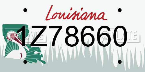 1Z78660 Louisiana License Plate