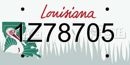 1Z78705 Louisiana License Plate