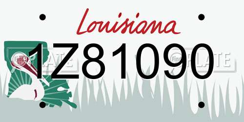 1Z81090 Louisiana License Plate