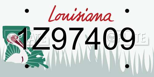 1Z97409 Louisiana License Plate