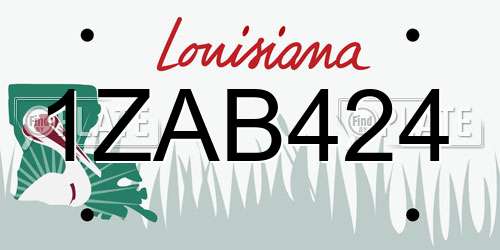 1ZAB424 Louisiana License Plate