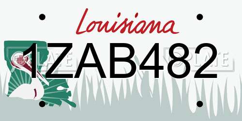 1ZAB482 Louisiana License Plate