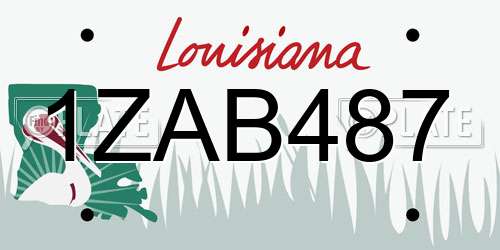 1ZAB487 Louisiana License Plate