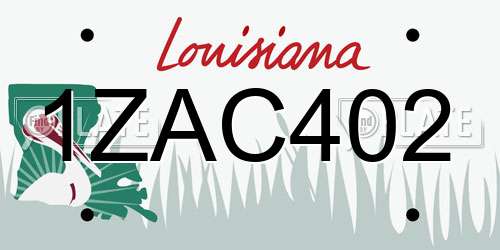 1ZAC402 Louisiana License Plate