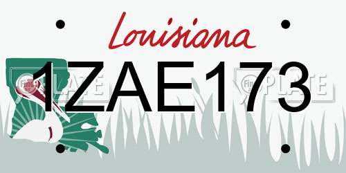 1ZAE173 Louisiana License Plate