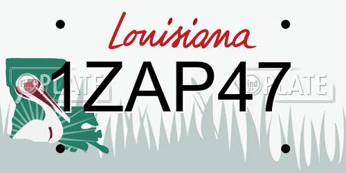 1ZAP47 Louisiana License Plate