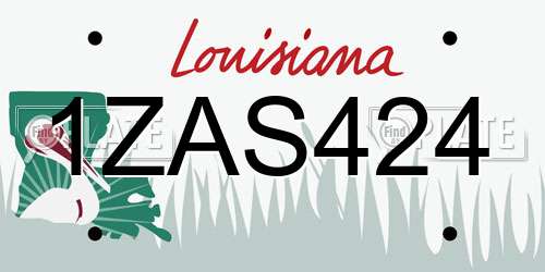 1ZAS424 Louisiana License Plate