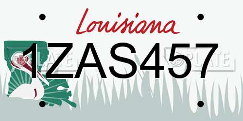 1ZAS457 Louisiana License Plate