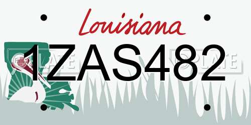 1ZAS482 Louisiana License Plate